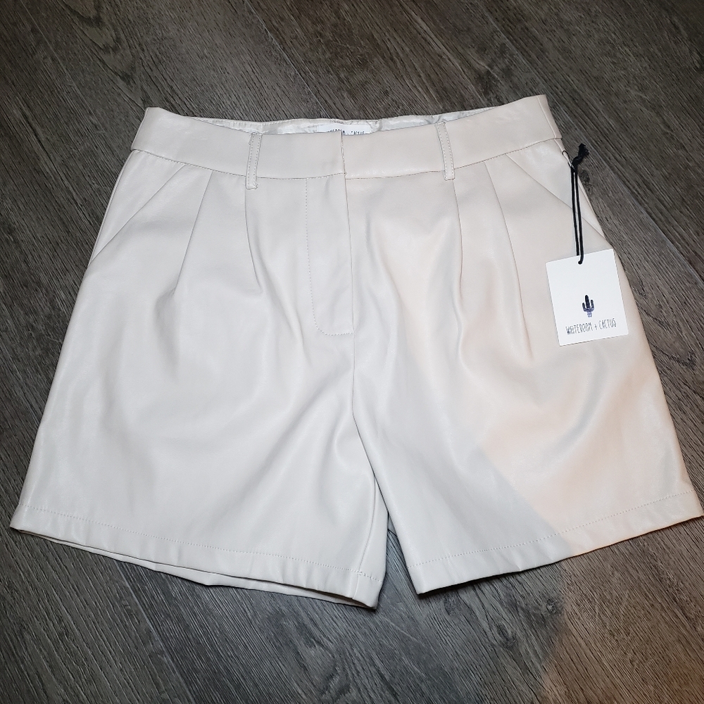 Whiteroom+Cactus Faux Leather Shorts